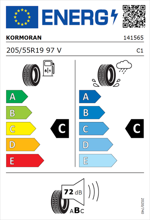 Tyre Label for Kormoran Ultra High Performance 205/55R19 97V